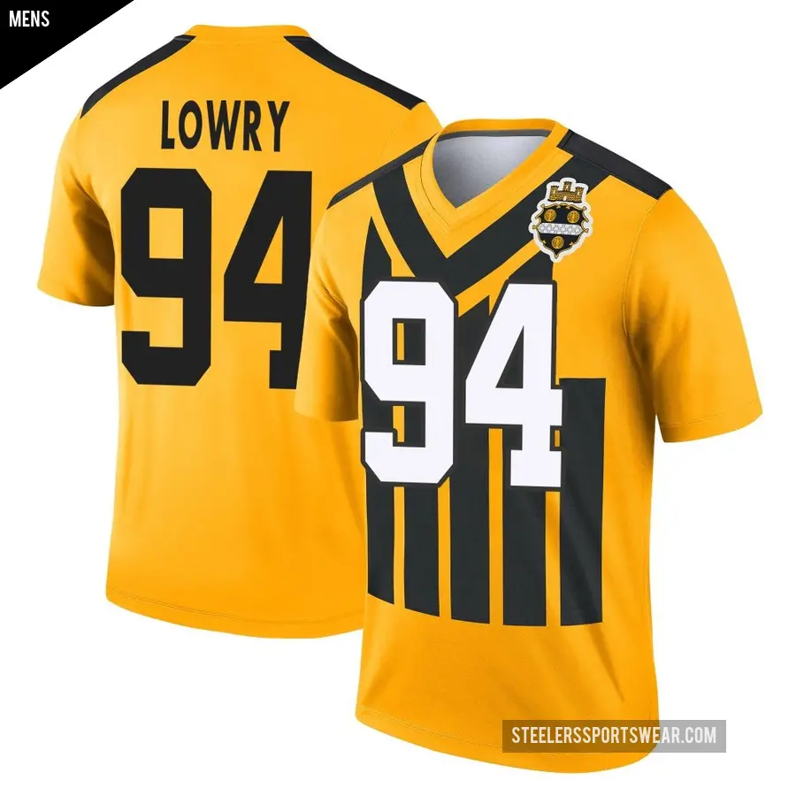 Men's Pittsburgh Steelers ＃94 Dean Lowry Gold Legend Alternate 1933 Throwback Performance Jersey