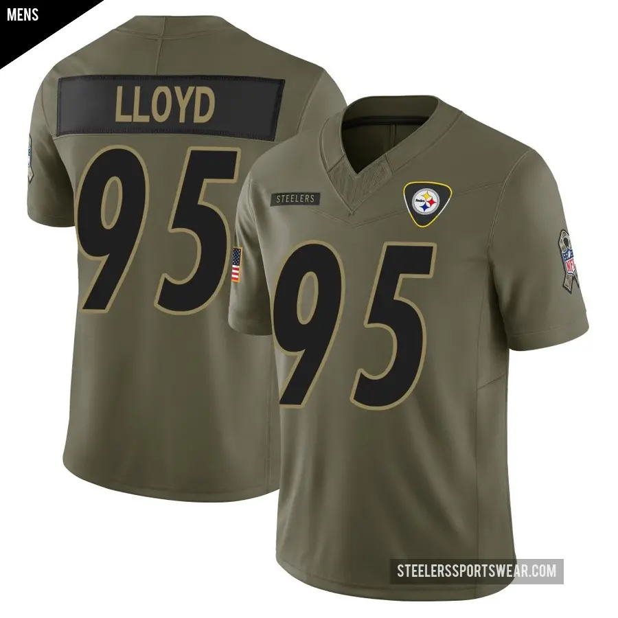 Men's Pittsburgh Steelers ＃95 Greg Lloyd Olive Limited 2025 Salute to Service Jersey