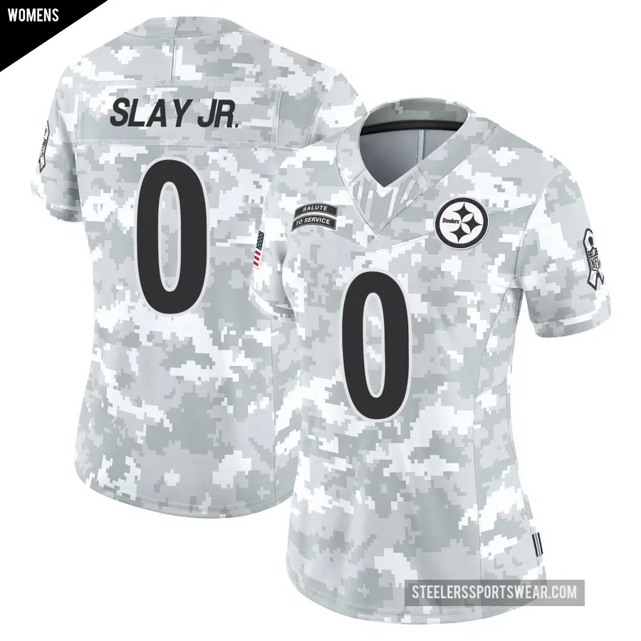 Women's Pittsburgh Steelers ＃0 Darius Slay Jr. Arctic Camo Limited 2024 Salute to Service Jersey