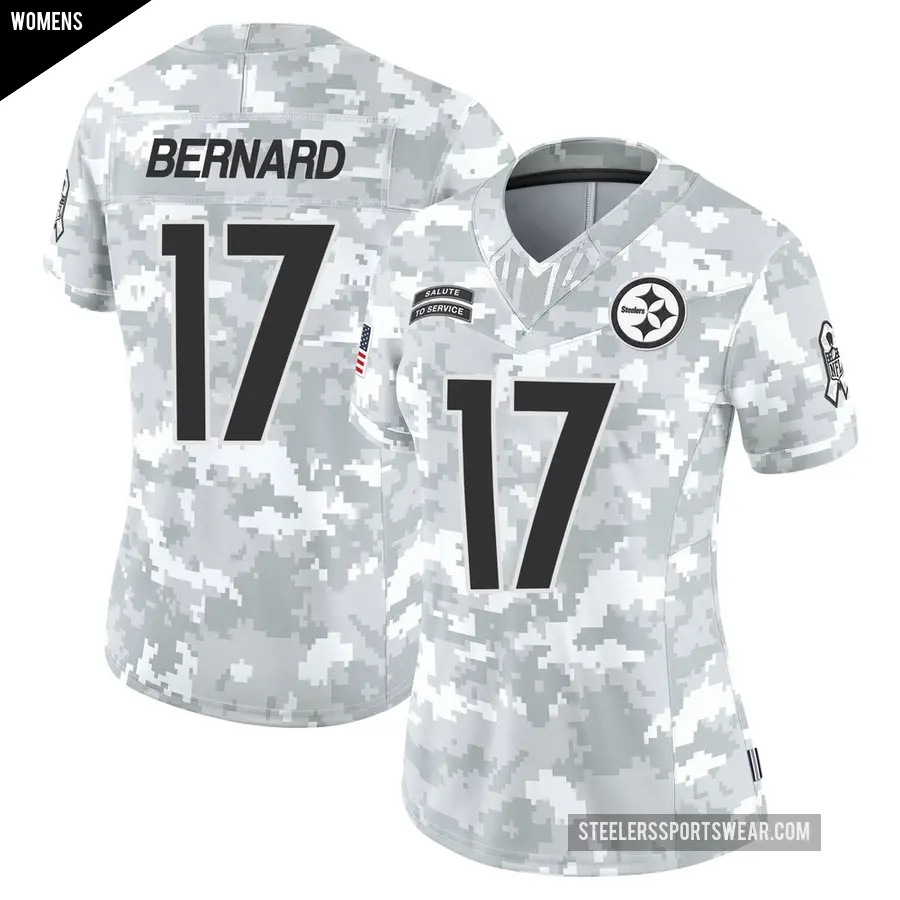 Women's Pittsburgh Steelers ＃17 Germie Bernard Arctic Camo Limited 2024 Salute to Service Jersey