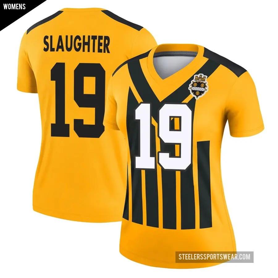 Women's Pittsburgh Steelers ＃19 Doneiko Slaughter Gold Legend Alternate 1933 Throwback Performance Jersey