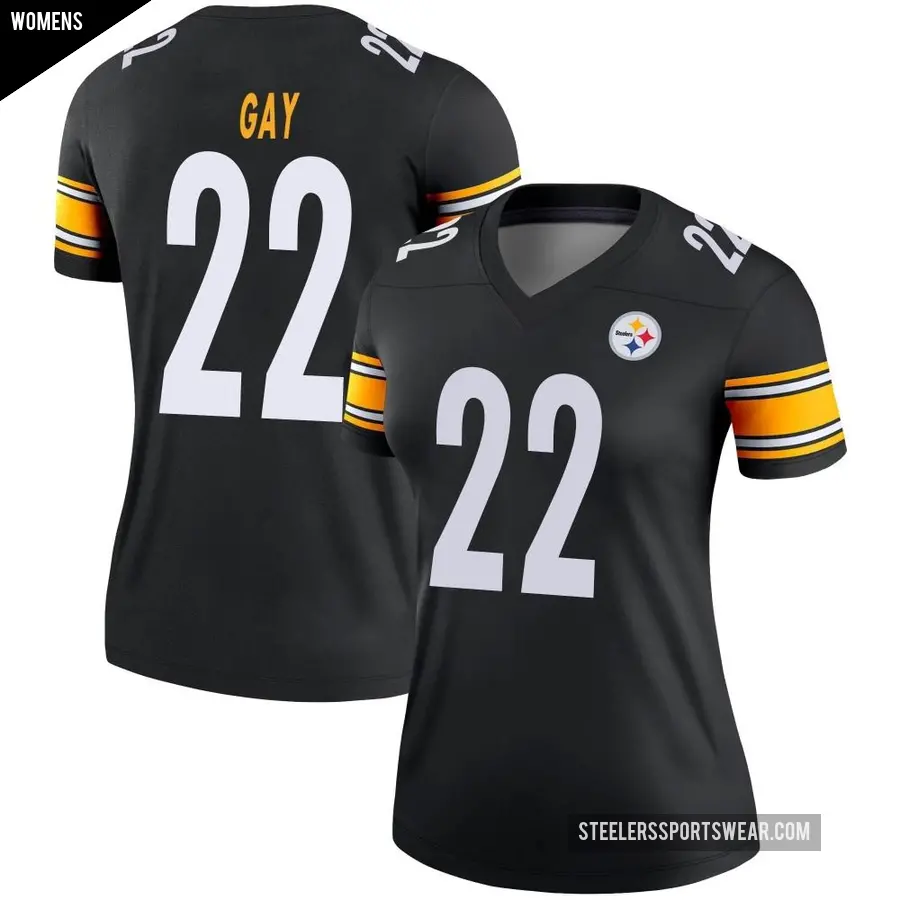 Women's Pittsburgh Steelers ＃22 William Gay Black Legend Jersey