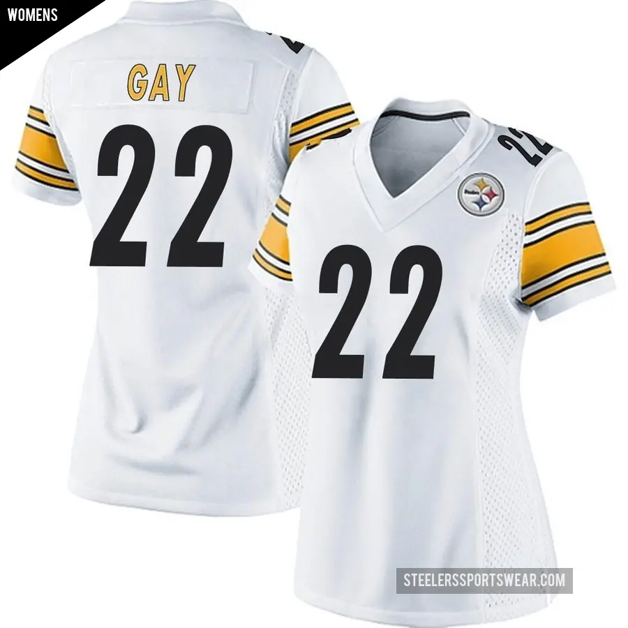 Women's Pittsburgh Steelers ＃22 William Gay White Game Jersey