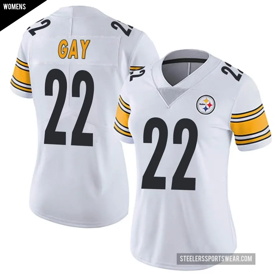 Women's Pittsburgh Steelers ＃22 William Gay White Limited Vapor Untouchable Jersey