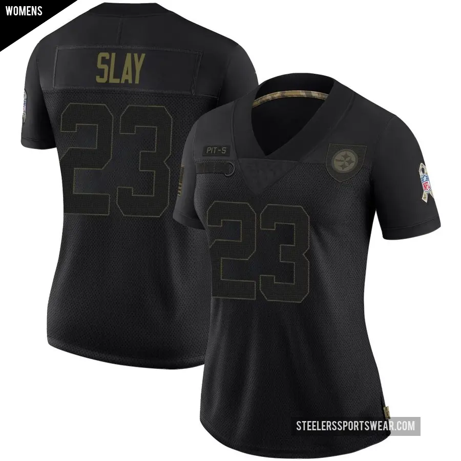 Women's Pittsburgh Steelers ＃23 Darius Slay Black Limited 2020 Salute To Service Jersey