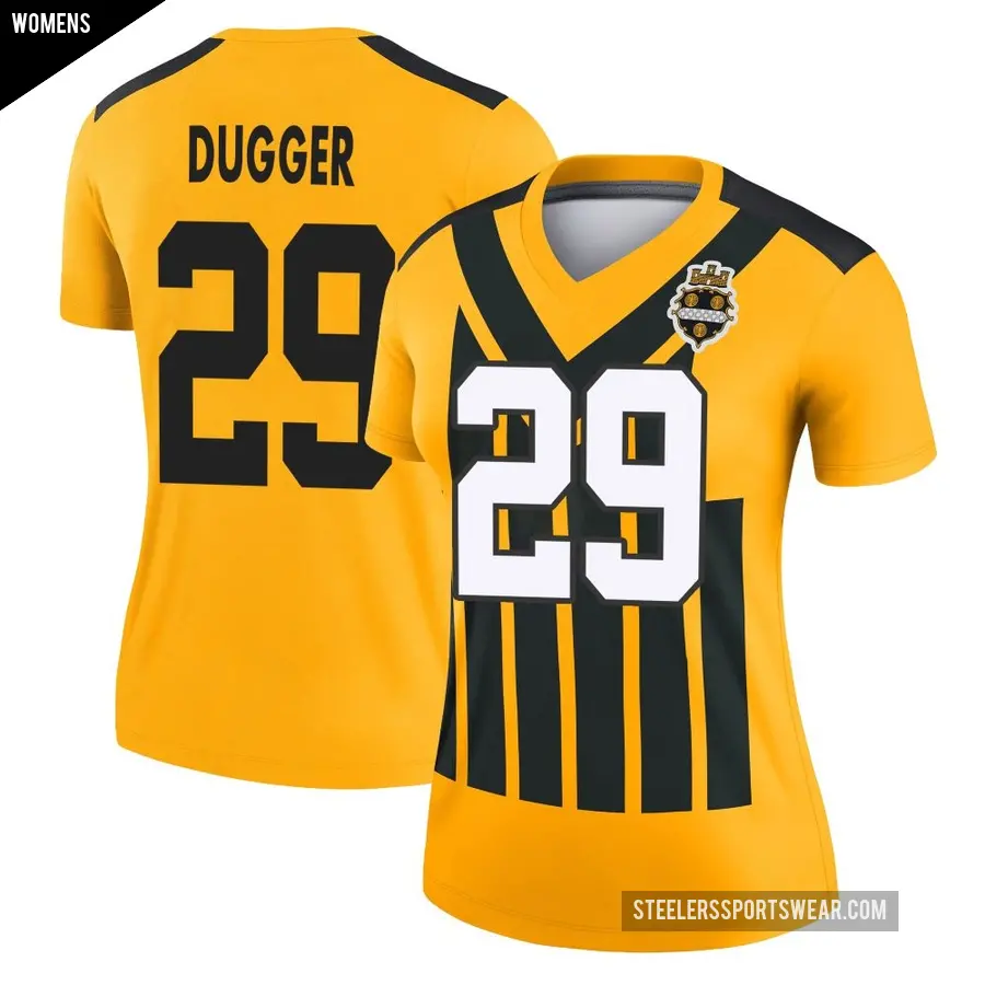 Women's Pittsburgh Steelers ＃29 Kyle Dugger Gold Legend Alternate 1933 Throwback Performance Jersey