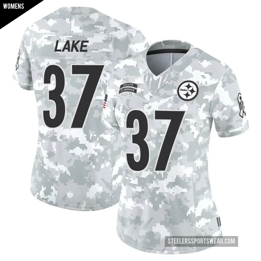 Women's Pittsburgh Steelers ＃37 Carnell Lake Arctic Camo Limited 2024 Salute to Service Jersey