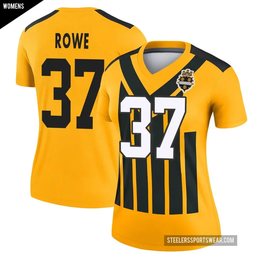 Women's Pittsburgh Steelers ＃37 Eric Rowe Gold Legend Alternate 1933 Throwback Performance Jersey