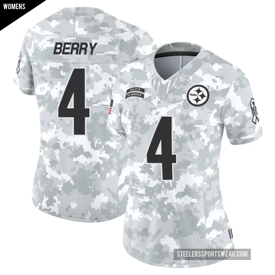 Women's Pittsburgh Steelers ＃4 Jordan Berry Arctic Camo Limited 2024 Salute to Service Jersey