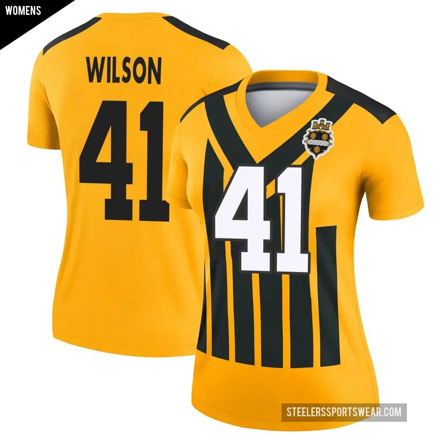 Women's Pittsburgh Steelers ＃41 Payton Wilson Gold Legend Alternate 1933 Throwback Performance Jersey