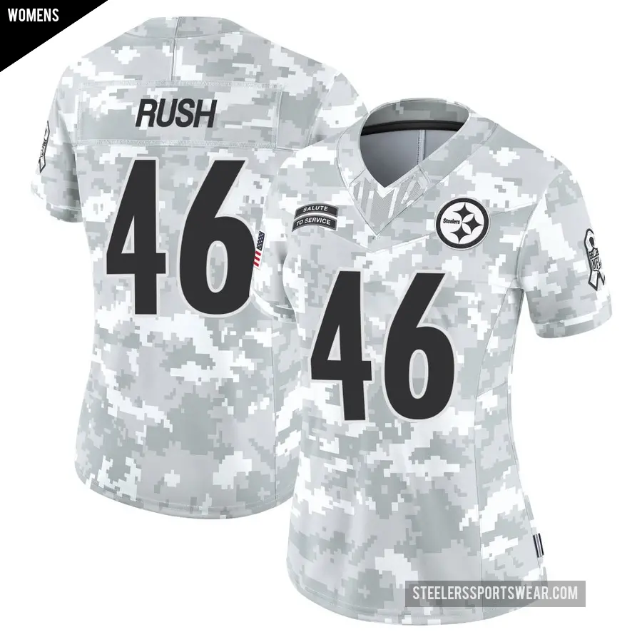 Women's Pittsburgh Steelers ＃46 Thomas Rush Arctic Camo Limited 2024 Salute to Service Jersey