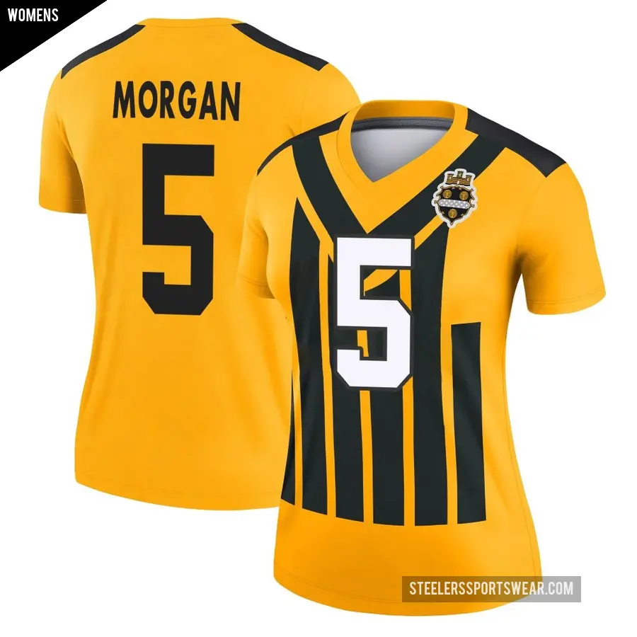 Women's Pittsburgh Steelers ＃5 Tanner Morgan Gold Legend Alternate 1933 Throwback Performance Jersey