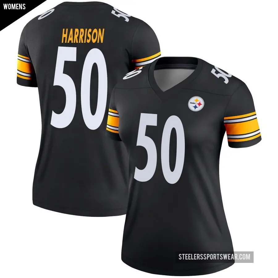 Women's Pittsburgh Steelers ＃50 Malik Harrison Black Legend Jersey