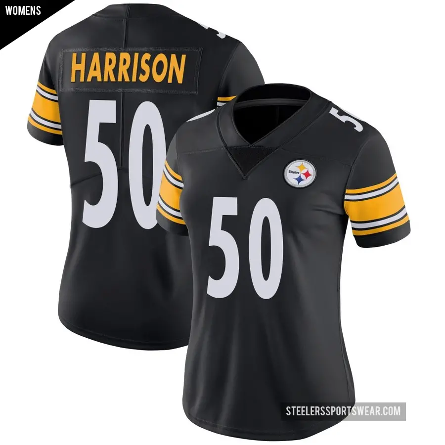 Women's Pittsburgh Steelers ＃50 Malik Harrison Black Limited Team Color Vapor Untouchable Jersey