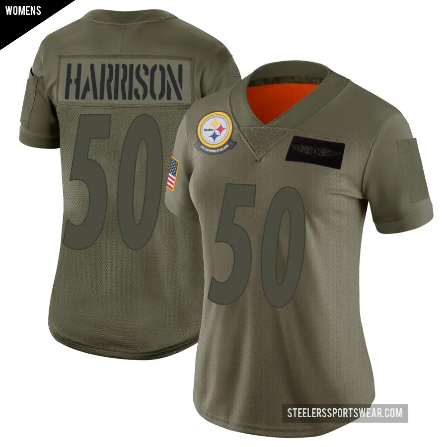 Women's Pittsburgh Steelers ＃50 Malik Harrison Camo Limited 2019 Salute to Service Jersey