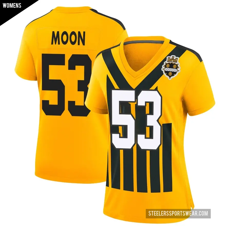 Women's Pittsburgh Steelers ＃53 Jeremiah Moon Gold Game Alternate 1933 Throwback Jersey
