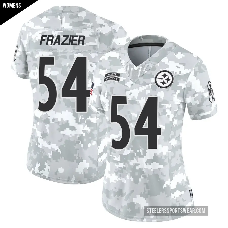 Women's Pittsburgh Steelers ＃54 Zach Frazier Arctic Camo Limited 2024 Salute to Service Jersey