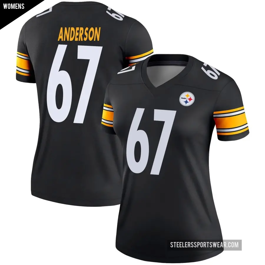 Women's Pittsburgh Steelers ＃67 Calvin Anderson Black Legend Jersey