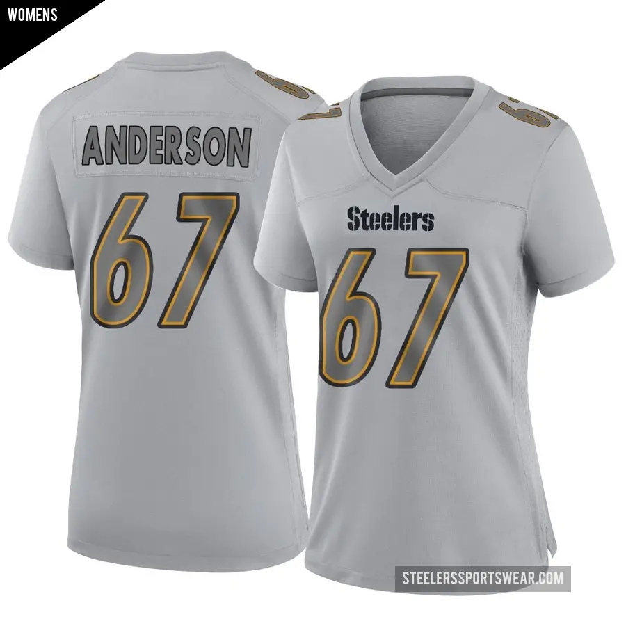Women's Pittsburgh Steelers ＃67 Calvin Anderson Gray Game Atmosphere Fashion Jersey