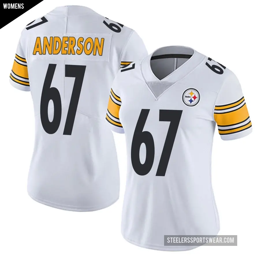 Women's Pittsburgh Steelers ＃67 Calvin Anderson White Limited Vapor Untouchable Jersey