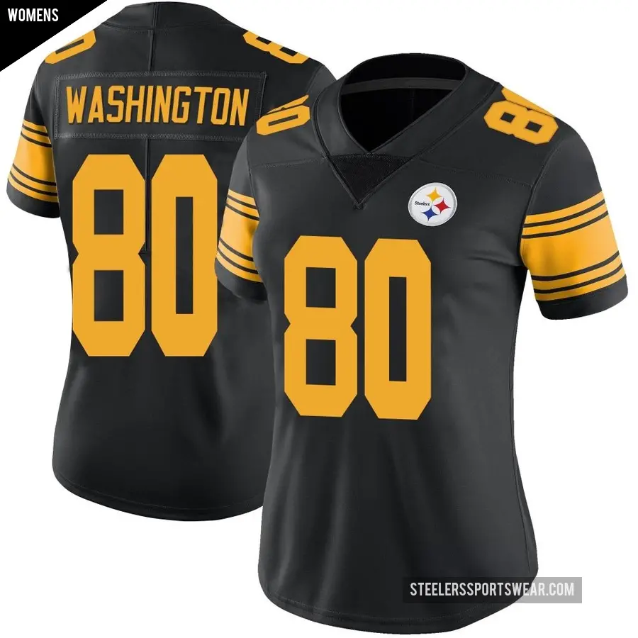 Women's Pittsburgh Steelers ＃80 Darnell Washington Black Limited Color Rush Jersey