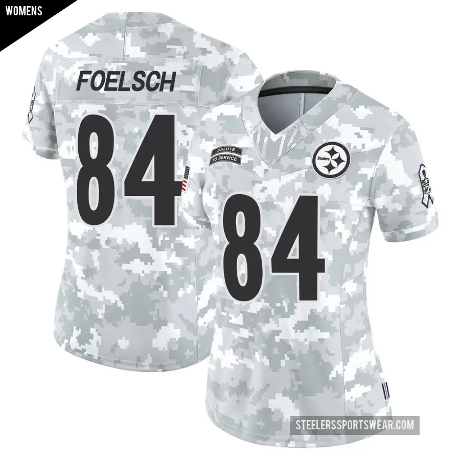 Women's Pittsburgh Steelers ＃84 Kevin Foelsch Arctic Camo Limited 2024 Salute to Service Jersey