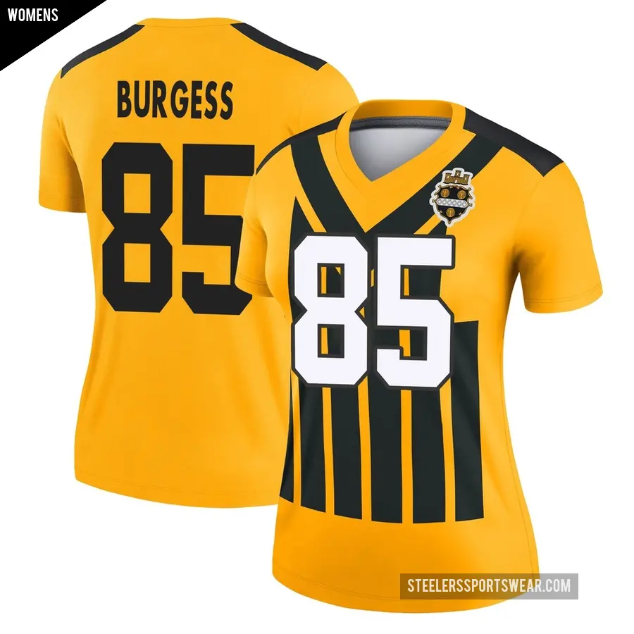 Women's Pittsburgh Steelers ＃85 Cole Burgess Gold Legend Alternate 1933 Throwback Performance Jersey