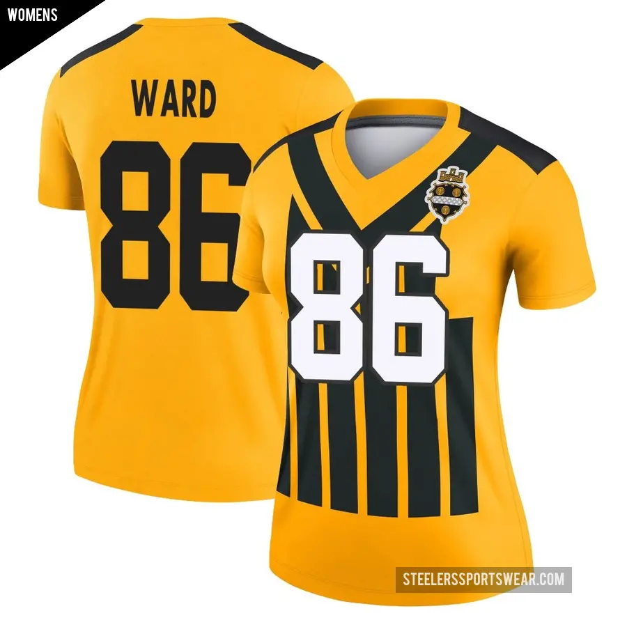 Women's Pittsburgh Steelers ＃86 Hines Ward Gold Legend Alternate 1933 Throwback Performance Jersey