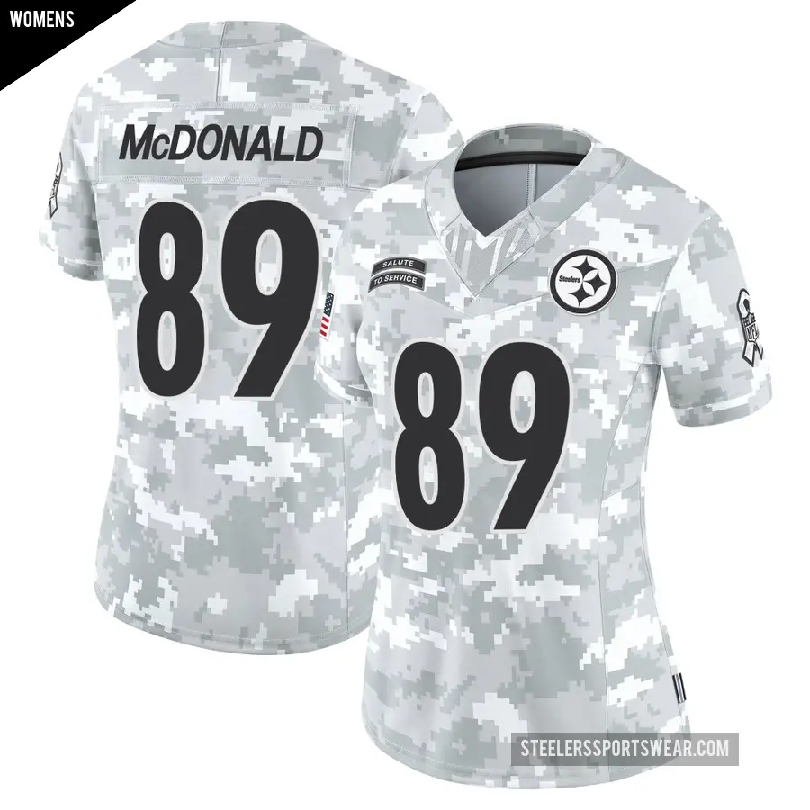 Women's Pittsburgh Steelers ＃89 Vance McDonald Arctic Camo Limited 2024 Salute to Service Jersey