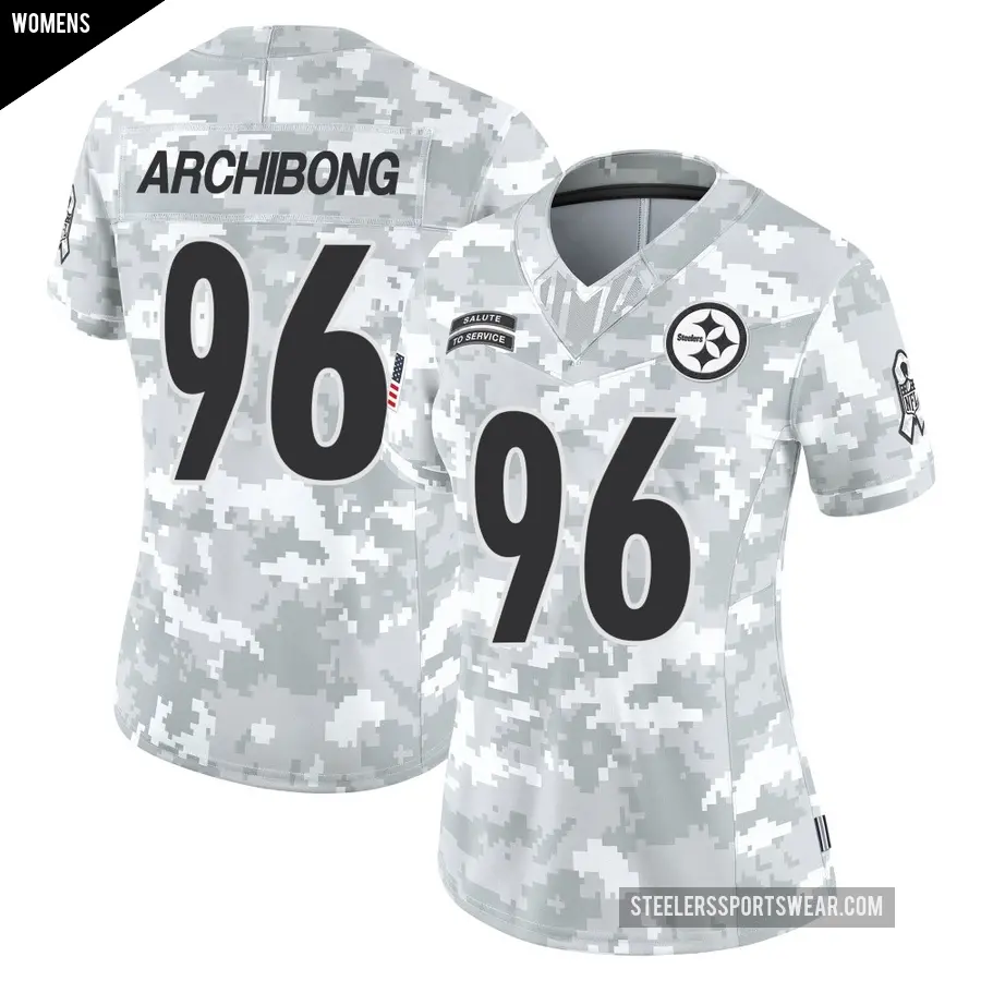 Women's Pittsburgh Steelers ＃96 Daniel Archibong Arctic Camo Limited 2024 Salute to Service Jersey