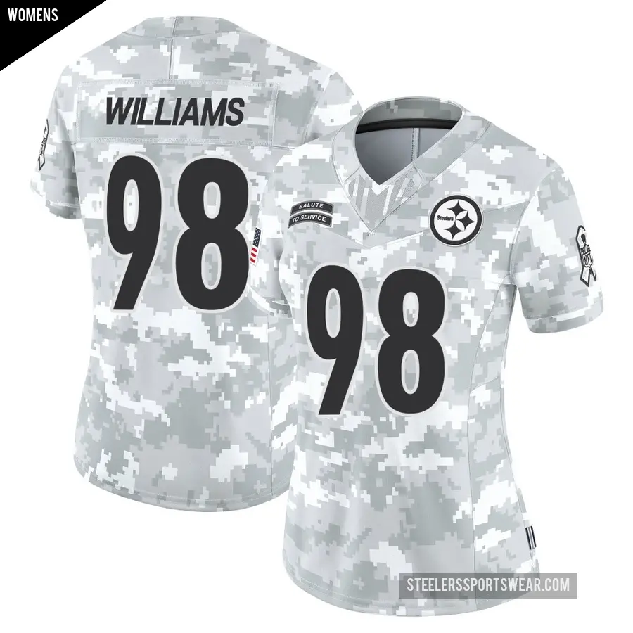 Women's Pittsburgh Steelers ＃98 Vince Williams Arctic Camo Limited 2024 Salute to Service Jersey