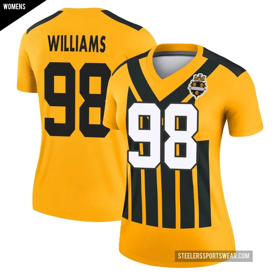 Women's Pittsburgh Steelers ＃98 Vince Williams Gold Legend Alternate 1933 Throwback Performance Jersey