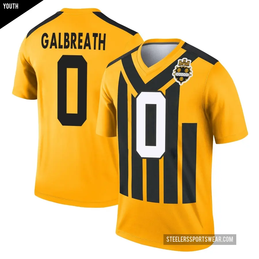 Youth Pittsburgh Steelers ＃0 JJ Galbreath Gold Legend Alternate 1933 Throwback Performance Jersey