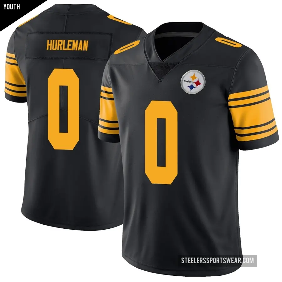 Youth Pittsburgh Steelers ＃0 Max Hurleman Black Limited Color Rush Jersey