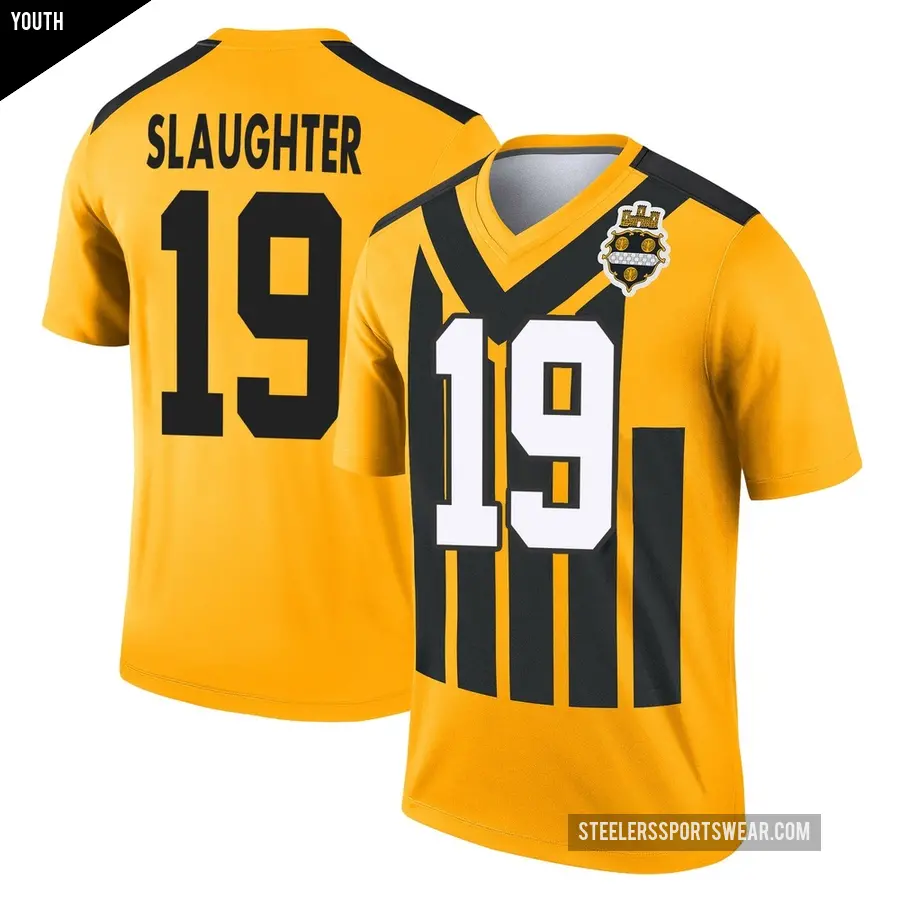 Youth Pittsburgh Steelers ＃19 Doneiko Slaughter Gold Legend Alternate 1933 Throwback Performance Jersey