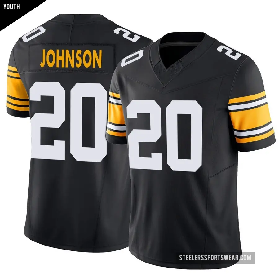 Youth Pittsburgh Steelers ＃20 Kaleb Johnson Black Limited Alternate Vapor F.U.S.E. Jersey