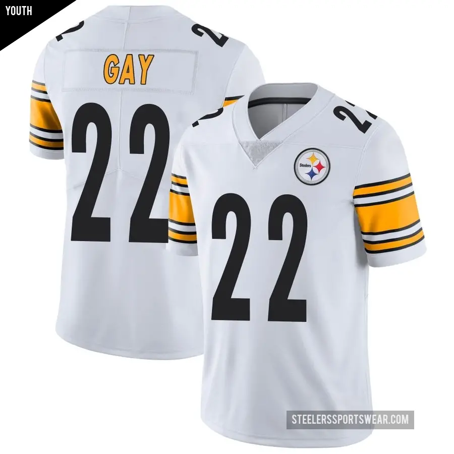 Youth Pittsburgh Steelers ＃22 William Gay White Limited Vapor Untouchable Jersey