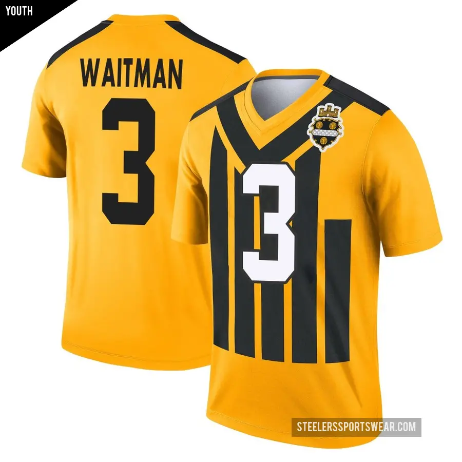 Youth Pittsburgh Steelers ＃3 Corliss Waitman Gold Legend Alternate 1933 Throwback Performance Jersey