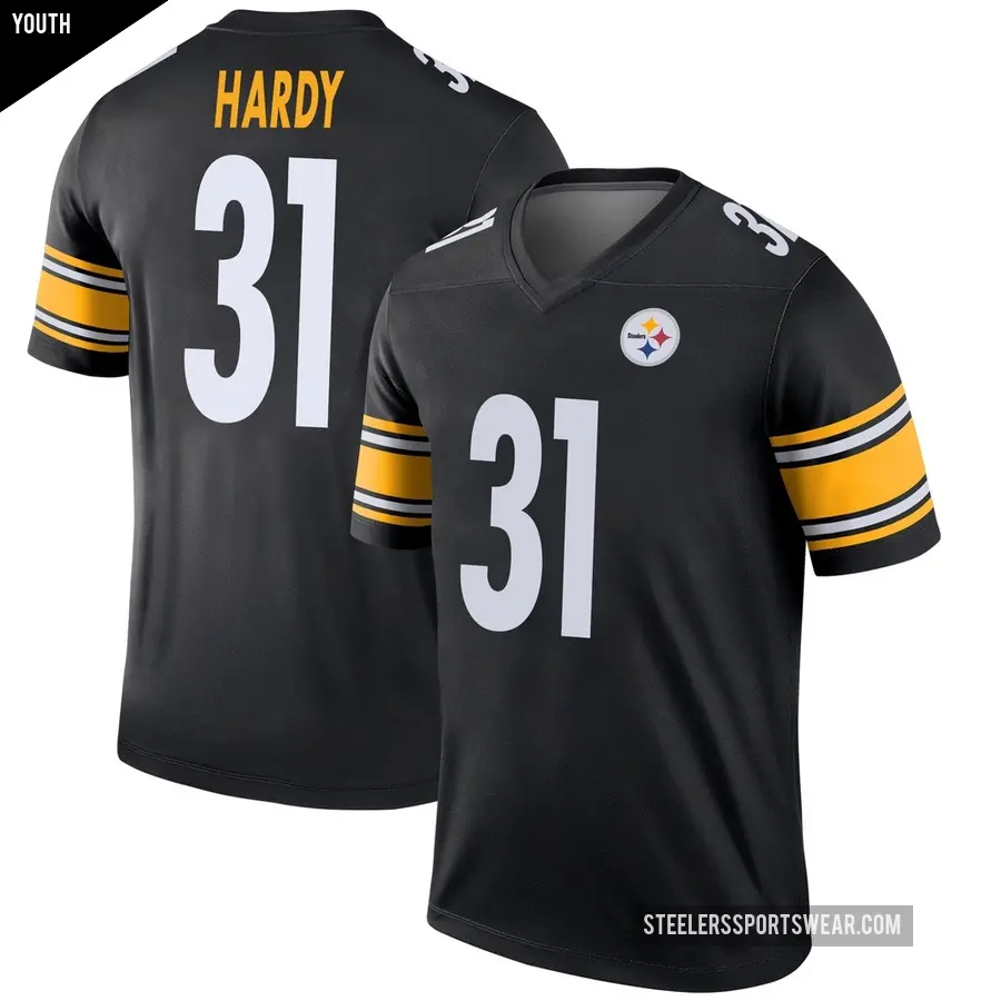 Youth Pittsburgh Steelers ＃31 Daequan Hardy Black Legend Jersey