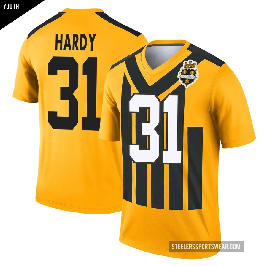 Youth Pittsburgh Steelers ＃31 Daequan Hardy Gold Legend Alternate 1933 Throwback Performance Jersey
