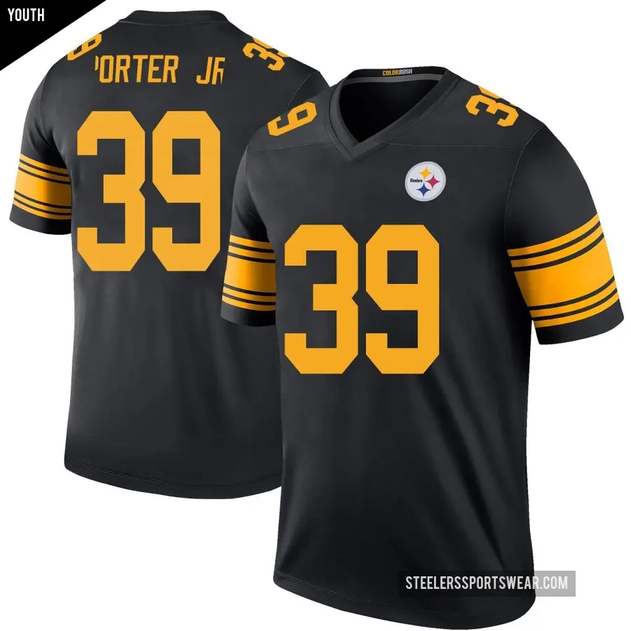 Youth Pittsburgh Steelers ＃39 Daryl Porter Jr. Black Legend Color Rush Jersey
