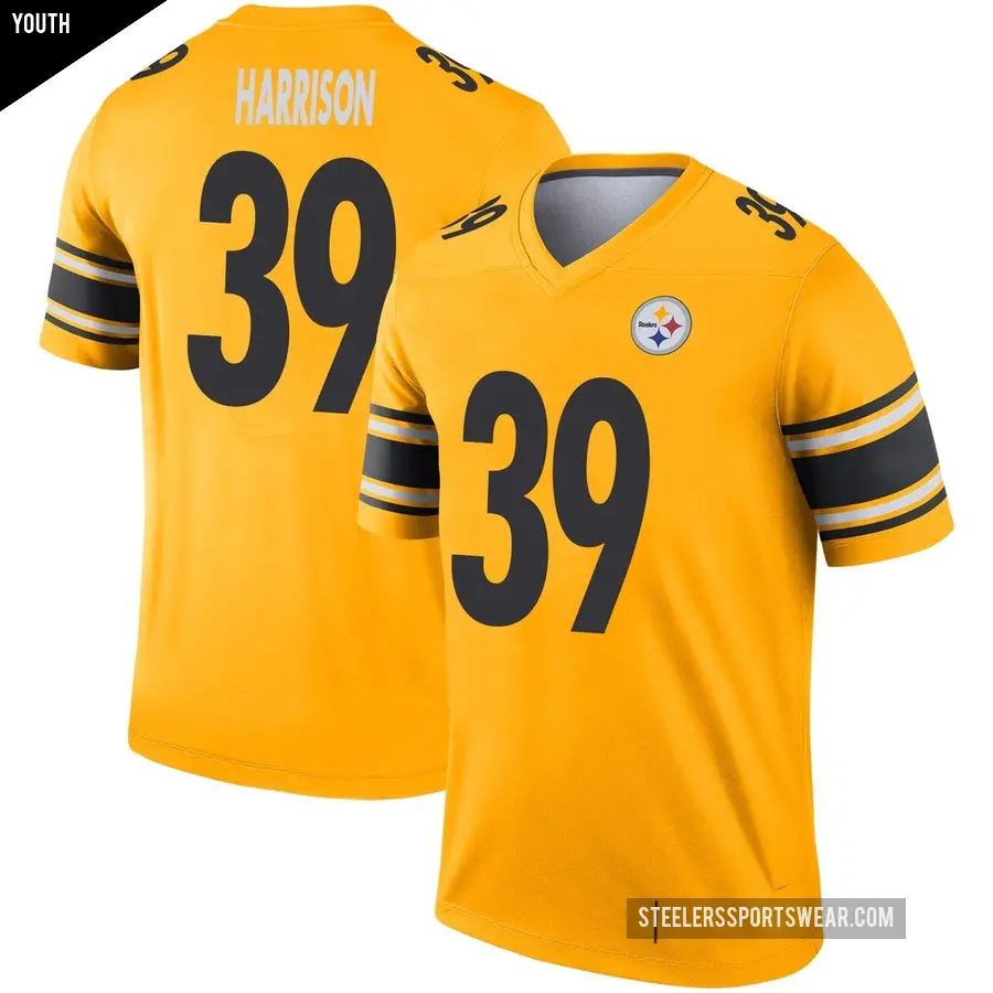 Youth Pittsburgh Steelers ＃39 Malik Harrison Gold Legend Inverted Jersey