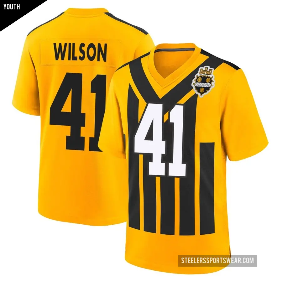 Youth Pittsburgh Steelers ＃41 Payton Wilson Gold Game Alternate 1933 Throwback Jersey