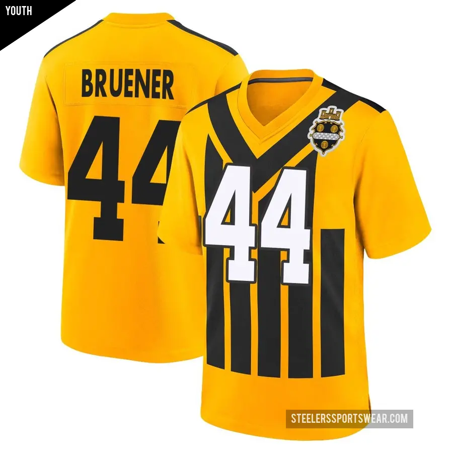 Youth Pittsburgh Steelers ＃44 Carson Bruener Gold Game Alternate 1933 Throwback Jersey