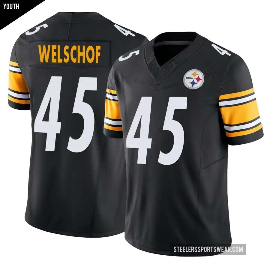 Youth Pittsburgh Steelers ＃45 Julius Welschof Black Limited Vapor F.U.S.E. Jersey