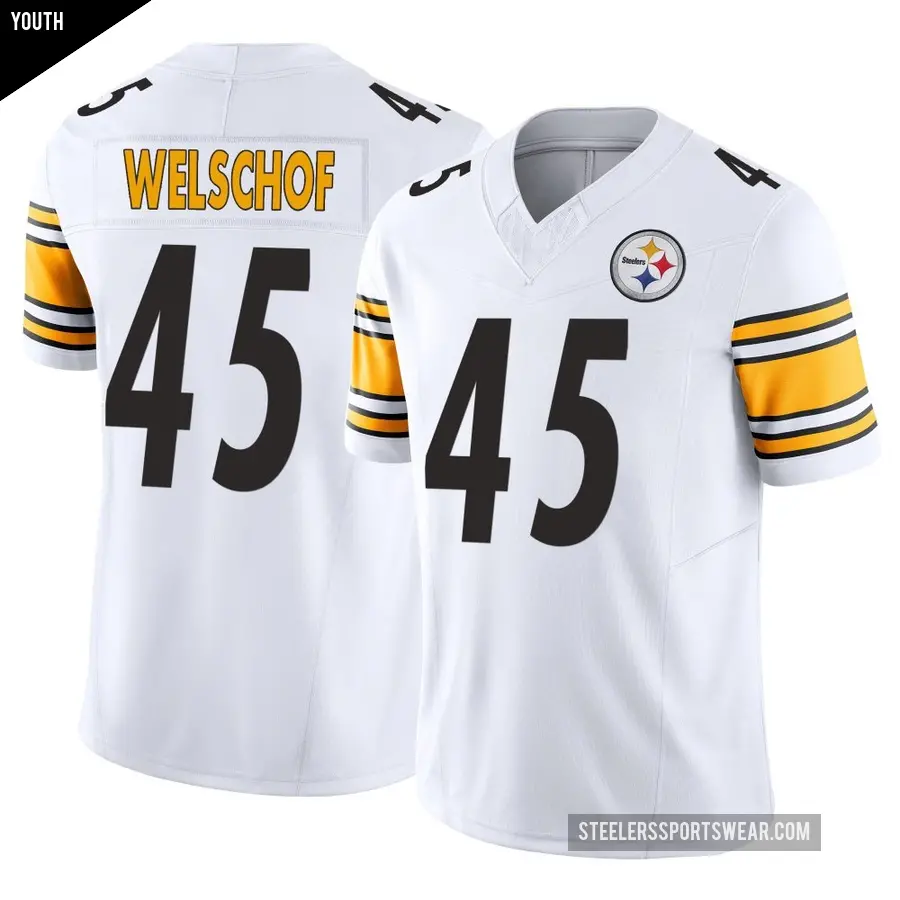 Youth Pittsburgh Steelers ＃45 Julius Welschof White Limited Vapor F.U.S.E. Jersey
