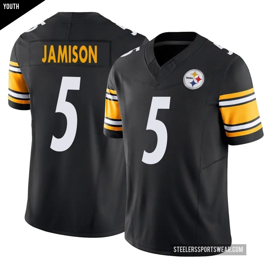 Youth Pittsburgh Steelers ＃5 D'Shawn Jamison Black Limited Vapor F.U.S.E. Jersey