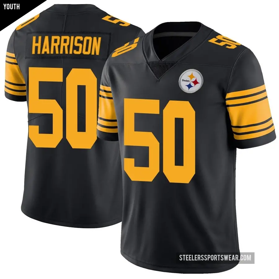 Youth Pittsburgh Steelers ＃50 Malik Harrison Black Limited Color Rush Jersey
