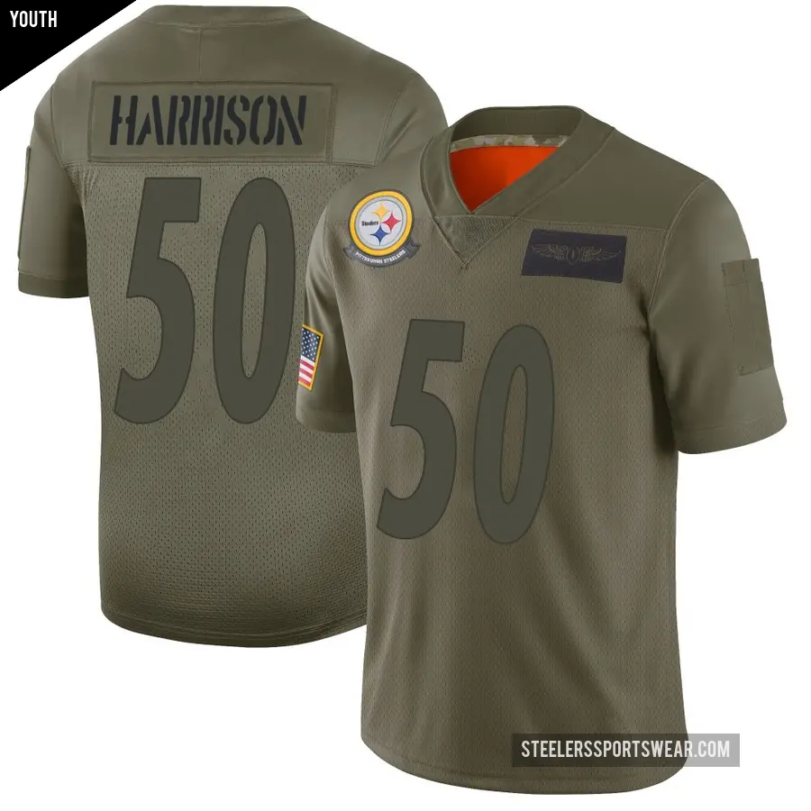 Youth Pittsburgh Steelers ＃50 Malik Harrison Camo Limited 2019 Salute to Service Jersey