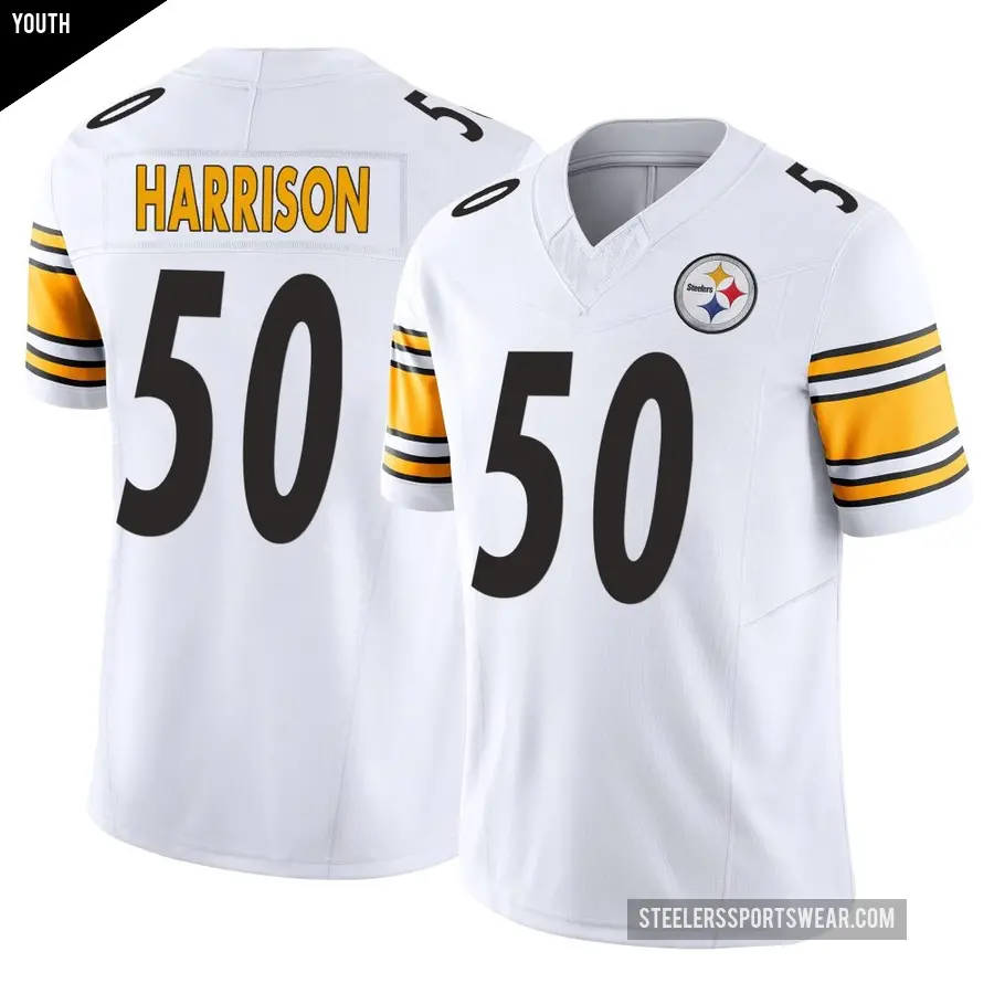 Youth Pittsburgh Steelers ＃50 Malik Harrison White Limited Vapor F.U.S.E. Jersey